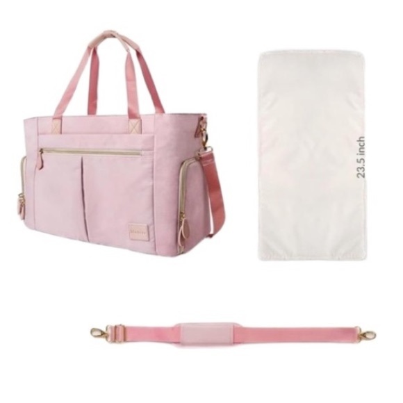 Pink Diaper Bag Multi Compartment Large - Picture 1 of 2
